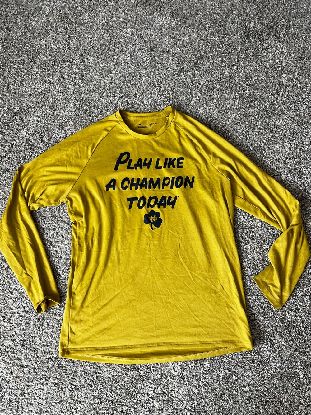 Under Armour Yellow Crewneck Tee with Navy Logo